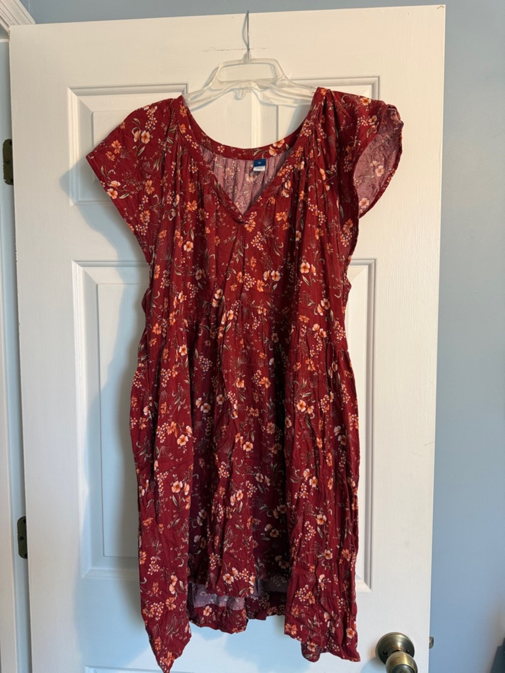 Old Navy Burgundy Floral Midi Dress